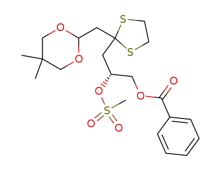Molecular Structure of 83182-00-7 ((2R)-1-benzoyloxy-5-(5,5-dimethyl-1,3-dioxan-2-yl)-2-methanesulphonyloxypentan-4-one ethylene dithioacetal)
