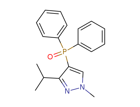 Molecular Structure of 114089-95-1 (1H-Pyrazole, 4-(diphenylphosphinyl)-1-methyl-3-(1-methylethyl)-)