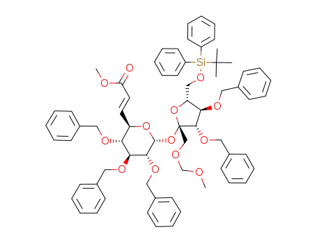 (E)-3-{(2R,3R,4S,5R,6R)-3,4,5-Tris-benzyloxy-6-[(2S,3S,4R,5R)-3,4-bis-benzyloxy-5-(tert-butyl-diphenyl-silanyloxymethyl)-2-methoxymethoxymethyl-tetrahydro-furan-2-yloxy]-tetrahydro-pyran-2-yl}-acrylic acid methyl ester