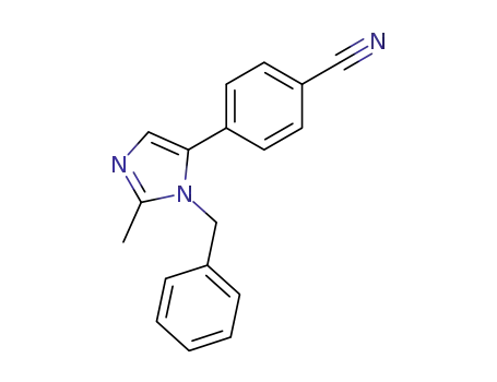 Molecular Structure of 1201005-92-6 (4-(3-benzyl-2-methylimidazol-4-yl)benzonitrile)