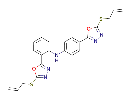 2-[5-(allylthio)-1,3,4-oxadiazol-2-yl]-N-{4-[5-(allylthio)-1,3,4-oxadiazol-2-yl]phenyl}aniline