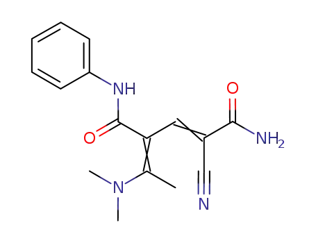 2-cyano-4-(1-dimethylaminoethylidene)-pent-2-enedioic acid 1-amide 5-phenylamide