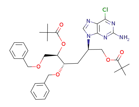 2,2-Dimethyl-propionic acid (2R,4S,5R)-2-(2-amino-6-chloro-purin-9-yl)-4,6-bis-benzyloxy-5-(2,2-dimethyl-propionyloxy)-hexyl ester