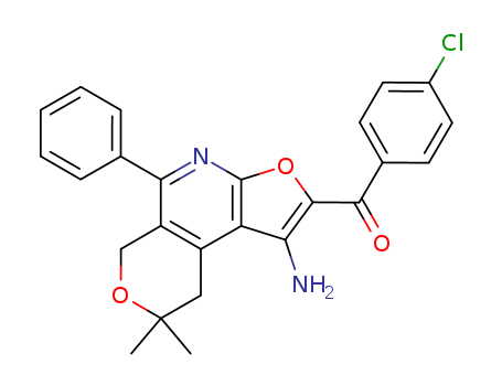 Methanone,(1-amino-8,9-dihydro-8,8-dimethyl-5-phenyl-6H-furo[2,3-b]pyrano[4,3-d]pyridin-2-yl)(4-chlorophenyl)-