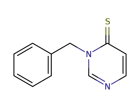 Molecular Structure of 89185-13-7 (4(3H)-Pyrimidinethione,  3-(phenylmethyl)-)