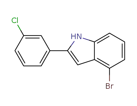 Molecular Structure of 1244652-11-6 (4-bromo-2-(3-chlorophenyl)-1H-indole)