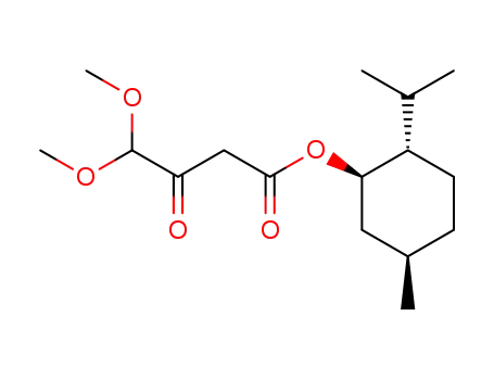 Molecular Structure of 177981-77-0 (4,4-Dimethoxy-3-oxo-butyric acid (1R,2S,5R)-2-isopropyl-5-methyl-cyclohexyl ester)