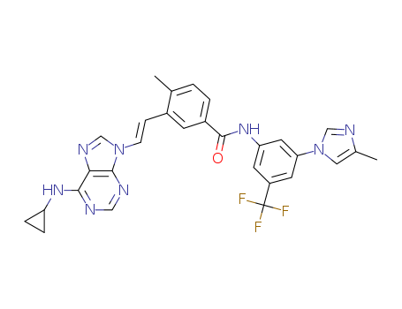 Benzamide, 3-[(1E)-2-[6-(cyclopropylamino)-9H-purin-9-yl]ethenyl]-4-methyl-N-[3-(4-methyl-1H-imidazol-1-yl)-5-(trifluoromethyl)phenyl]-