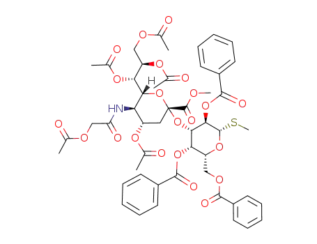 methyl O-(methyl 5-acetoxyacetamido-4,7,8,9-tetra-O-acetyl-3,5-dideoxy-D-glycero-α-D-galacto-2-nonulopyranosylonate)-(2->3)-2,4,6-tri-O-benzoyl-1-thio-β-D-galactopyranoside
