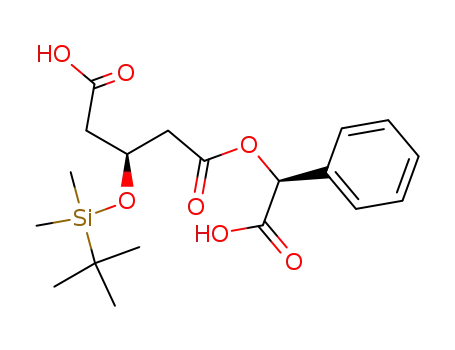 Molecular Structure of 160204-81-9 ((3S)-3-<(tert-Butyldimethylsilyl)oxy>pentanedioic acid 1-<(S)-mandelic acid> ester)