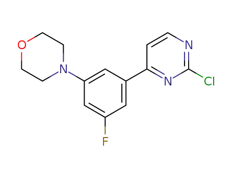 Molecular Structure of 1129541-05-4 (4-(3-(2-chloropyriMidin-4-yl)-5-fluorophenyl)Morpholine)