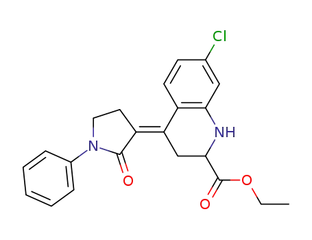 (+/-)-Ethyl 7-chloro-4-(2-oxo-1-phenyl-3-pyrrolidinylidene)-1,2,3,4-tetrahydro-2-quinolinecarboxylate