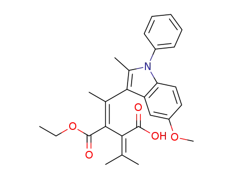 (3E)-3-(ethoxycarbonyl)-4-(5-methoxy-2-methyl-1-phenyl-1H-indol-3-yl)-2-(1-methylethylidene)pent-3-enoic acid