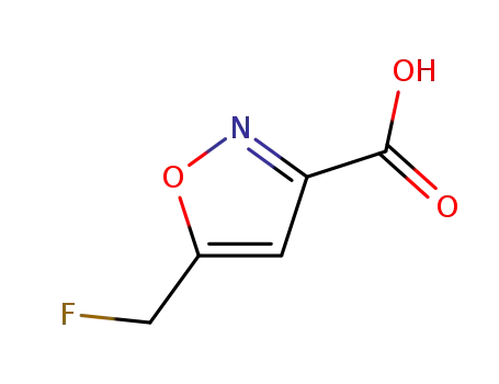 Molecular Structure of 145441-16-3 (3-Isoxazolecarboxylicacid,5-(fluoromethyl)-(9CI))