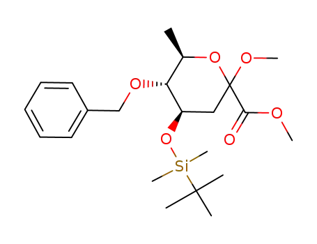 (4R,5R,6R)-5-Benzyloxy-4-(tert-butyl-dimethyl-silanyloxy)-2-methoxy-6-methyl-tetrahydro-pyran-2-carboxylic acid methyl ester