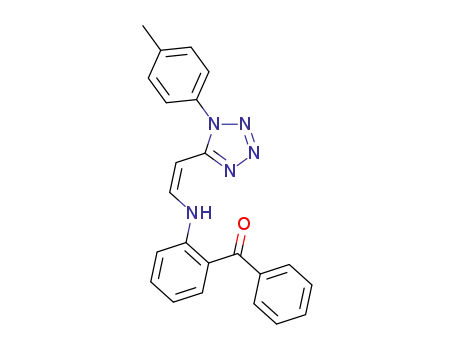 Molecular Structure of 161464-55-7 ([2-({2-[1-(4-methylphenyl)-1H-tetraazol-5-yl]vinyl}amino)phenyl](phenyl)methanone)