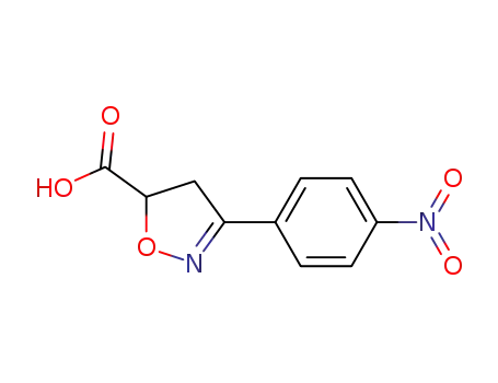 Molecular Structure of 508182-18-1 (5-Isoxazolecarboxylic acid, 4,5-dihydro-3-(4-nitrophenyl)-)