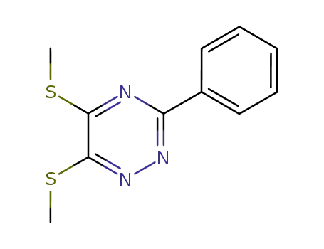 Molecular Structure of 89730-83-6 (1,2,4-Triazine, 5,6-bis(methylthio)-3-phenyl-)