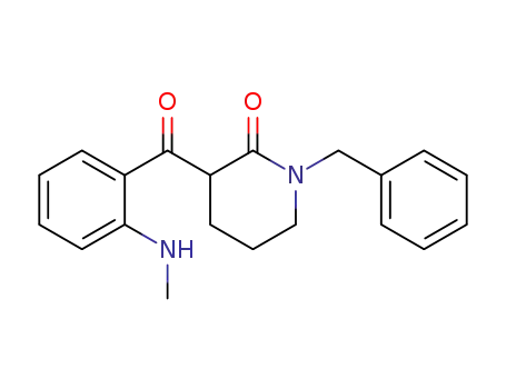 Molecular Structure of 88264-09-9 (2-Piperidinone, 3-[2-(methylamino)benzoyl]-1-(phenylmethyl)-)