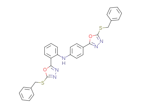 2-[5-(benzylthio)-1,3,4-oxadiazol-2-yl]-N-{4-[5-(benzylthio)-1,3,4-oxadiazol-2-yl]phenyl}aniline