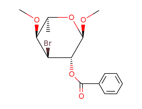 Benzoic acid (2R,3S,4S,5S,6S)-4-bromo-2,5-dimethoxy-6-methyl-tetrahydro-pyran-3-yl ester