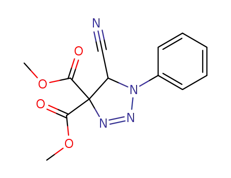 Molecular Structure of 73500-01-3 (5-cyano-1-phenyl-1,5-dihydro-[1,2,3]triazole-4,4-dicarboxylic acid dimethyl ester)