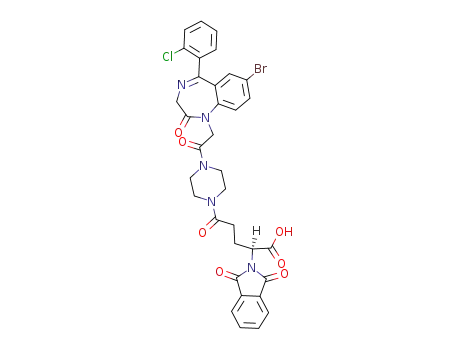 Molecular Structure of 126494-57-3 (N-(gamma-phthalylglutamyl)-N'-<7-bromo-5-(2-chlorophenyl)-1,2-dihydro-3H-1,4-benzodiazepine-2-on-1-ylacetyl>piperazine)