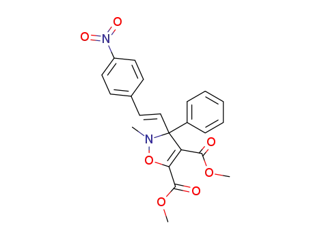 Molecular Structure of 92630-65-4 (4,5-Isoxazoledicarboxylic acid,
2,3-dihydro-2-methyl-3-[2-(4-nitrophenyl)ethenyl]-3-phenyl-, dimethyl
ester, (E)-)