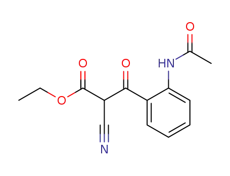 Molecular Structure of 1026672-88-7 (3-(2-Acetylamino-phenyl)-2-cyano-3-oxo-propionic acid ethyl ester)