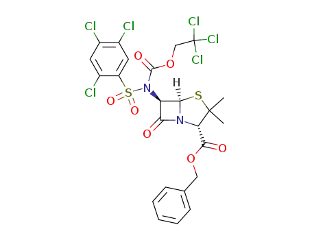 Molecular Structure of 93553-10-7 (benzyl 6β-<N-(2,2,2-trichloroethoxycarbonyl)-N-(2,4,5-trichlorophenylsulphonyl)amino>penicillanate)