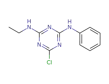 Molecular Structure of 53773-08-3 (1,3,5-Triazine-2,4-diamine, 6-chloro-N-ethyl-N-phenyl-)