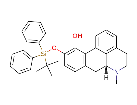 Molecular Structure of 210830-69-6 ((R)-10-(tert-Butyl-diphenyl-silanyloxy)-6-methyl-5,6,6a,7-tetrahydro-4H-dibenzo[de,g]quinolin-11-ol)