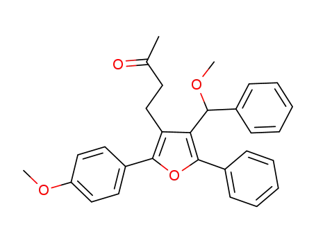 4-(4-(methoxy(phenyl)methyl)-2-(4-methoxyphenyl)-5-phenylfuran-3-yl)butan-2-one