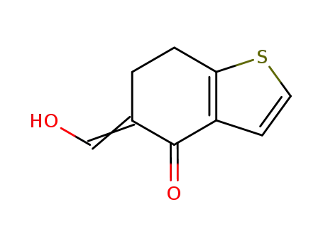 Molecular Structure of 19983-45-0 (Benzo[b]thiophen-4(5H)-one, 6,7-dihydro-5-(hydroxymethylene)-)