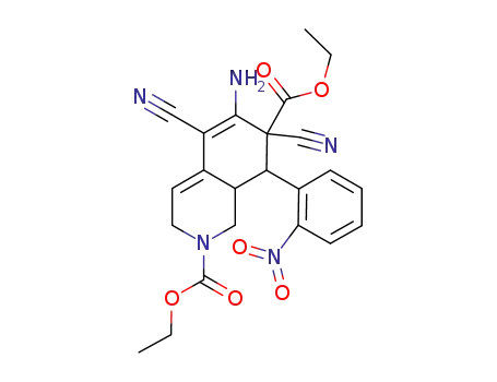 diethyl 6-amino-5,7-dicyano-3,4,7,8-tetrahydro-8-(2-nitrophenyl)isoquinoline-2,7(1H)-dicarboxylate