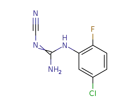 Molecular Structure of 861393-72-8 (N-(5-chloro-2-fluorophenyl)-N''-cyanoguanidine)