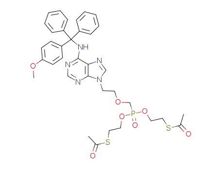 N<sup>6</sup>-(4-monomethoxytrityl)-9-<2-<O,O'-bis<(S-acetylthio)ethyl>phosphonomethoxy>ethyl>adenine