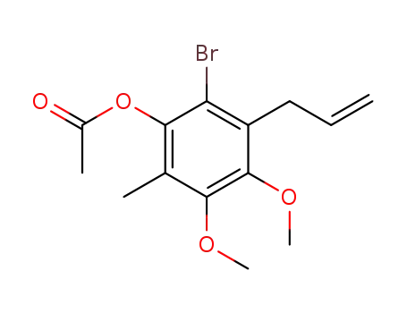 Phenol, 2-bromo-4,5-dimethoxy-6-methyl-3-(2-propenyl)-, acetate
