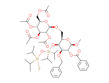 Methyl O-(2,3,4,6-tetra-O-acetyl-β-D-glucopyranosyl)-(1->6)-2-O-benzoyl-3-O-benzyl-4-O-(1-fluoro-1,1,3,3-tetraisopropyl-1,3-disiloxane-3-yl)-β-D-galactopyranoside