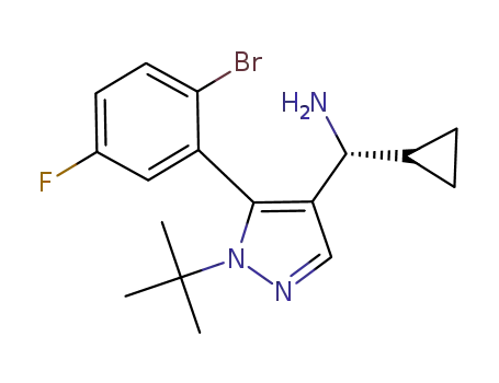 (1R)-(5-(2-bromo-5-fluorophenyl)-1-tert-butyl-1H-pyrazol-4-yl)(cyclopropyl)-methanamine