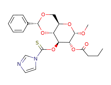 Methyl 4,6-O-benzylidene-2-O-butyryl-3-O-(imidazolylthiocarbonyl)-α-D-glucopyranoside