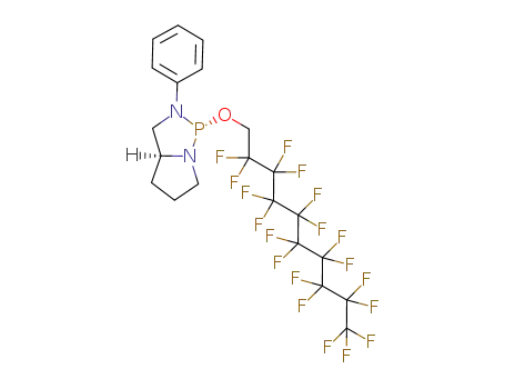 Molecular Structure of 1189024-72-3 ((2R,5S)-2-(2',2',3',3',4',4',5',5',6',6',7',7',8',8',9',9',10',10',10'-nonadecafluorodecyloxy)-3-phenyl-1,3-diaza-2-phoshpabicyclo-[3.3.0]octane)