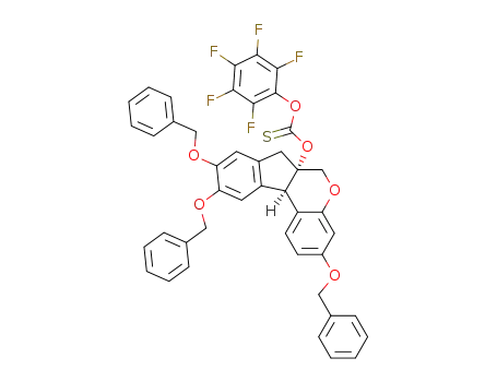 Thiocarbonic acid O-pentafluorophenyl ester O-((6aS,11bR)-3,9,10-tris-benzyloxy-7,11b-dihydro-indeno[2,1-c]chromen-6a-yl) ester