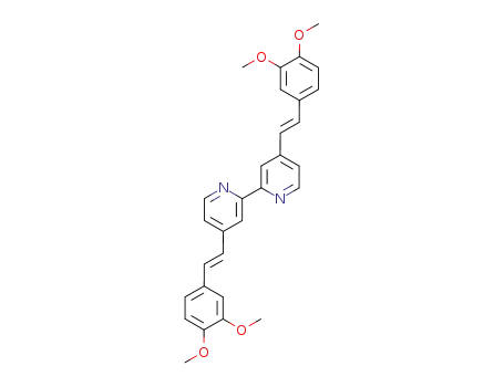 Molecular Structure of 138473-70-8 (2,2'-Bipyridine, 4,4'-bis[2-(3,4-dimethoxyphenyl)ethenyl]-)