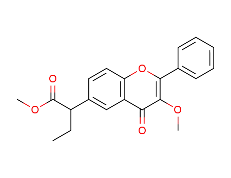 Molecular Structure of 173469-83-5 (methyl 2-(3-methoxy-4-oxo-2-phenyl-4H-chromen-6-yl)butanoate)