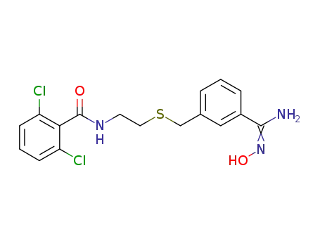 2,6-dichloro-N-(2-[3-(N-hydroxycarbamimidoyl)benzylsulfanyl]ethyl)benzamide