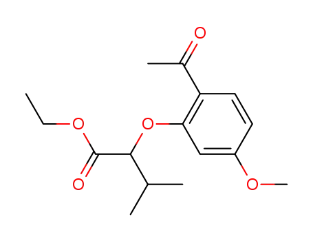 Molecular Structure of 176642-59-4 (2-(2-Acetyl-5-methoxy-phenoxy)-3-methyl-butyric acid ethyl ester)