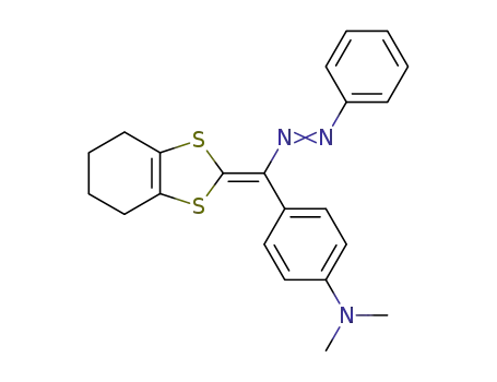 Molecular Structure of 88246-28-0 (Dimethyl-{4-[phenylazo-(4,5,6,7-tetrahydro-benzo[1,3]dithiol-2-ylidene)-methyl]-phenyl}-amine)