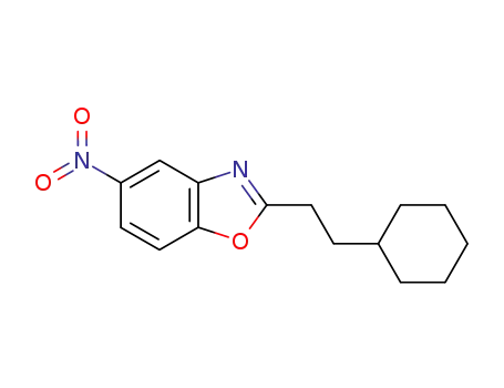 Molecular Structure of 144037-44-5 (Benzoxazole, 2-(2-cyclohexylethyl)-5-nitro-)