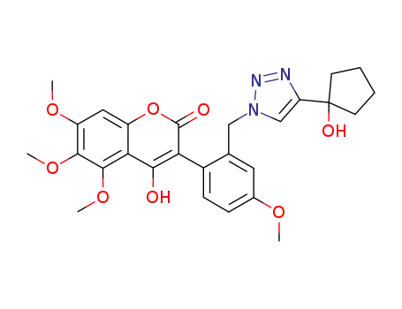 4-hydroxy-3-(2-{[4-(1-hydroxycyclopentyl)-1H-1,2,3-triazol-1-yl]methyl}-4-methoxyphenyl)-5,6,7-trimethoxy-chromen-2-one